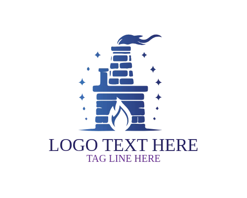 Chimney Clean Service Logo for Fireplace Cleaning and Home Branding