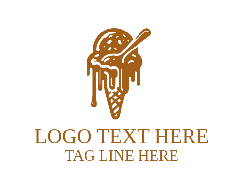 Chocolate Ice Cream Scoop Logo