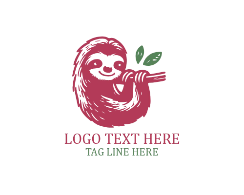 Chubby Cute Sloth Logo