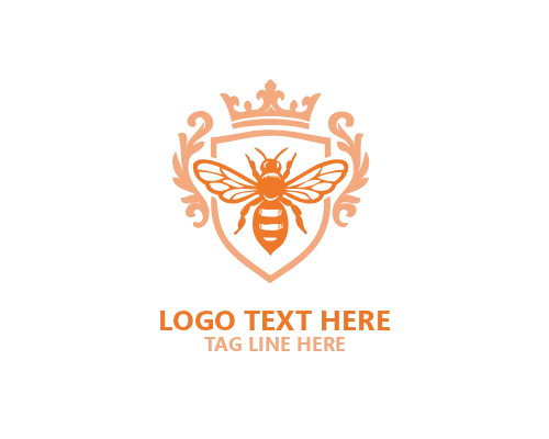 Circle Badge Honey Bee Logo