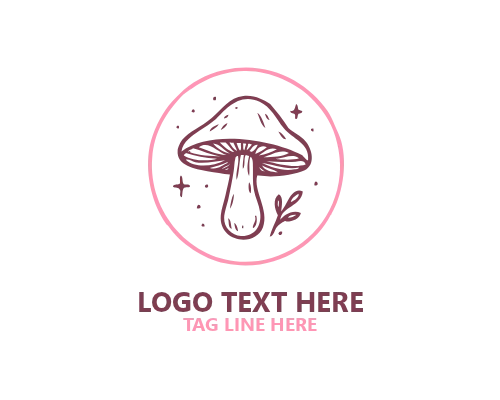 Circle Badge Mushroom Logo