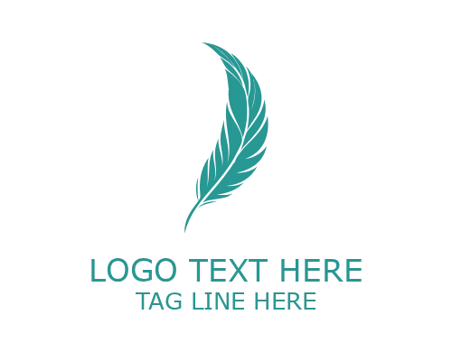 Circle Line Minimalist Feather Logo for Modern Branding