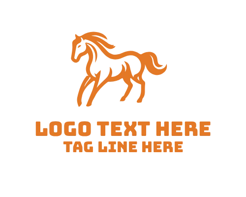 Circle Linear Horse Logo