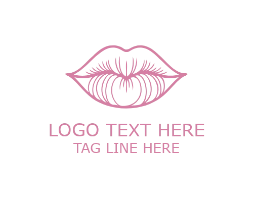 Circle Lips Logo for Beauty Brand and Cosmetic Identity