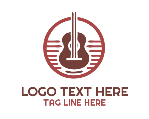 Circle Minimal Guitar Logo
