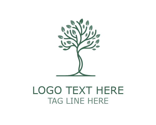 Circle Tree Monoline Logo for Natural and Organic Branding
