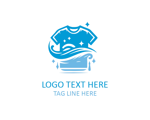 Circle Washing Shirt Logo for Laundry Branding