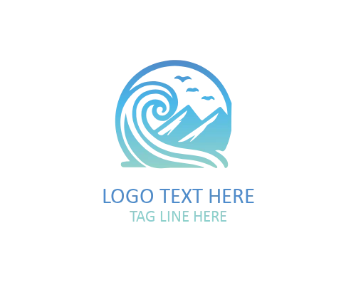 Circle Waves Logo for Marine and Surf Branding