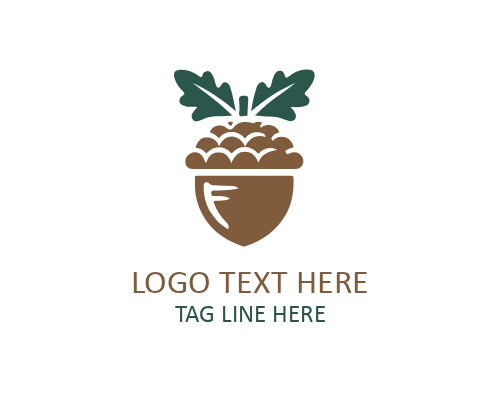 Circular Acorn Flat Logo for Balance and Growth Branding