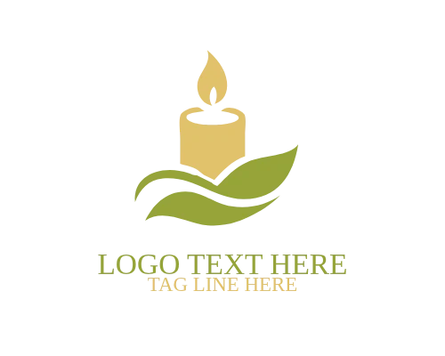 Circular Candle Flame Logo