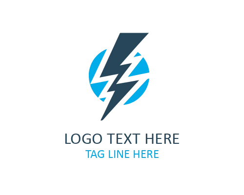 Circular Electric Bolt Logo