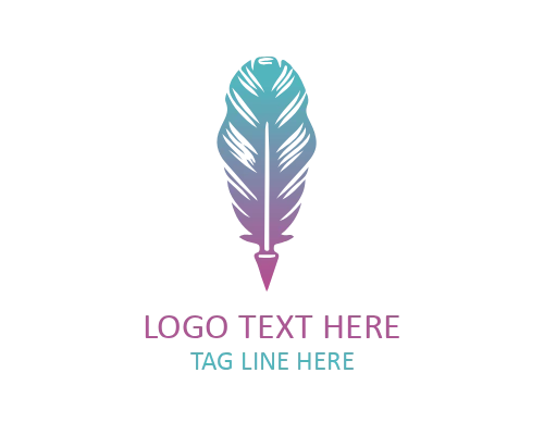 Circular Feather Pen Badge Logo