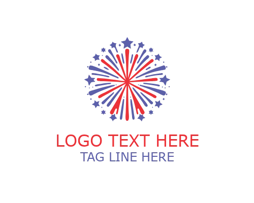 Circular Fireworks Burst Logo for Event and Festival Branding