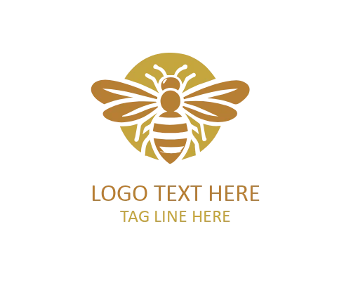 Circular Honey Bee Logo Design