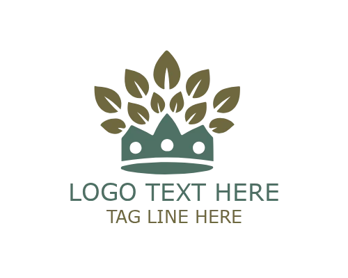 Circular Leaf Crown Logo for Balanced Natural Branding