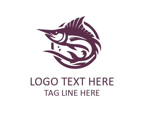 Circular Marlin Fish Logo for Fishing and Marine Branding