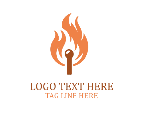 Circular Matchstick Flame Logo