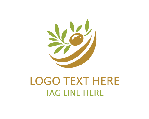 Circular Olive Branch Oil Logo