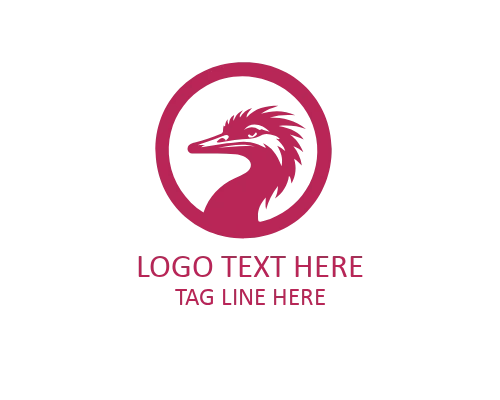 Circular Ostrich Emblem Logo