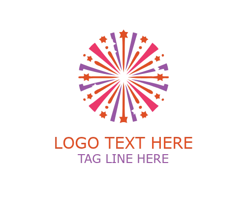 City Fireworks Logo for Urban Events and Celebration Branding
