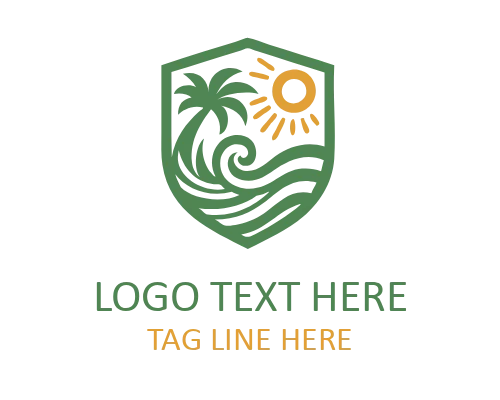Classic Beach Emblem Logo for Coastal Identity