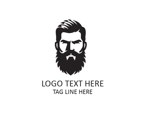 Classic Beard Guy Emblem Logo