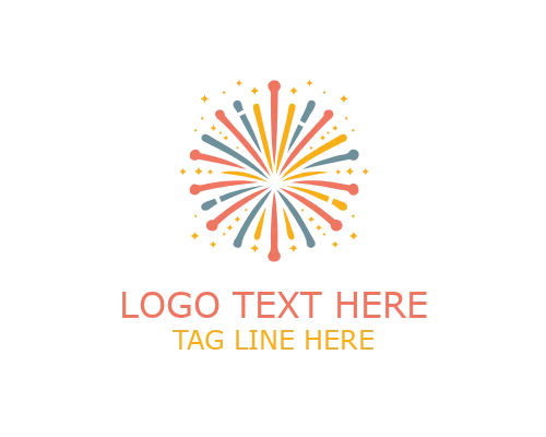 Classic Burst Fireworks Logo for Traditional Events and Celebrations