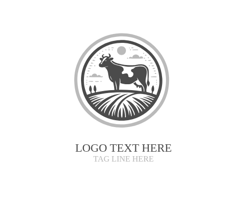 Classic Farm Cow Logo
