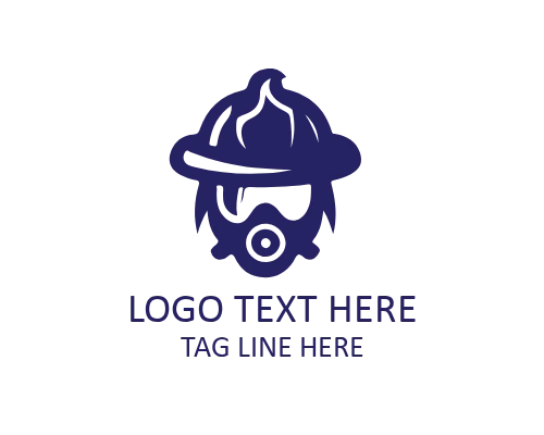 Classic Fire Helmet Logo for Traditional Firefighter Brands