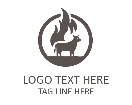 Classic Flame BBQ Fire Logo