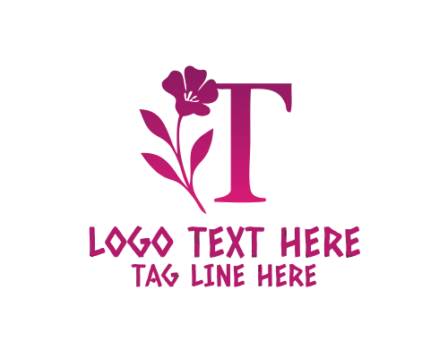 Classic Floral Letter T Logo