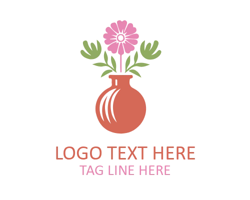 Classic Flower Vase Vector Logo