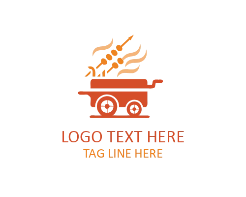 Classic Hot Dog Street Food Cart Logo