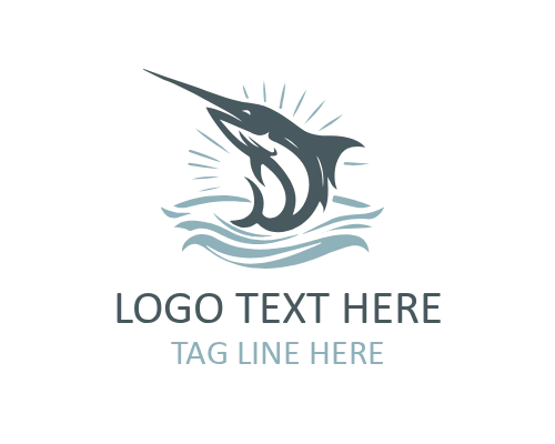 Classic Marlin Fish Logo for Traditional Fishing Branding
