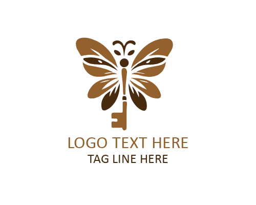 Classic Minimal Butterfly Key Logo