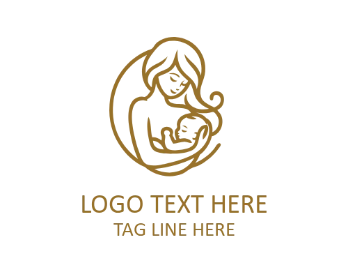 Classic Mom and Baby Logo