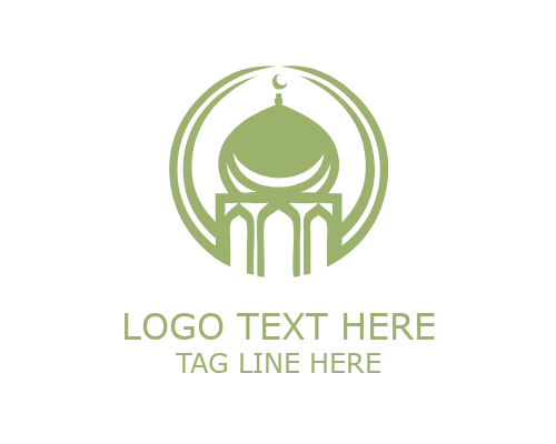 Classic Mosque Traditional Architecture Logo for Luxury Heritage Branding