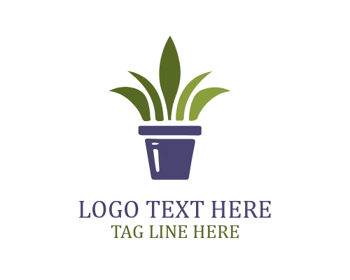 Classic Plant Pot Garden Logo