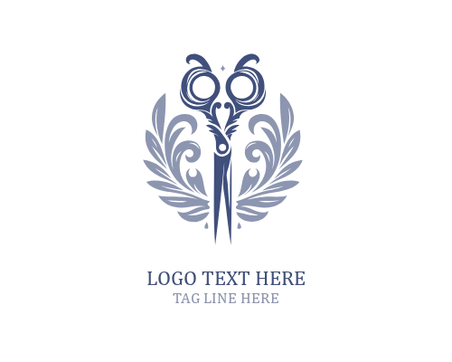 Classic Scissor Floral Logo