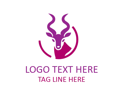 Clean Animal ibex Head Logo for Minimal Branding
