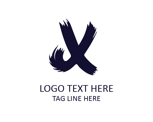 Clean Artistic Brush Letter X Symbol Logo 