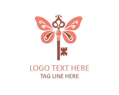  Clean Butterfly Key Icon Logo