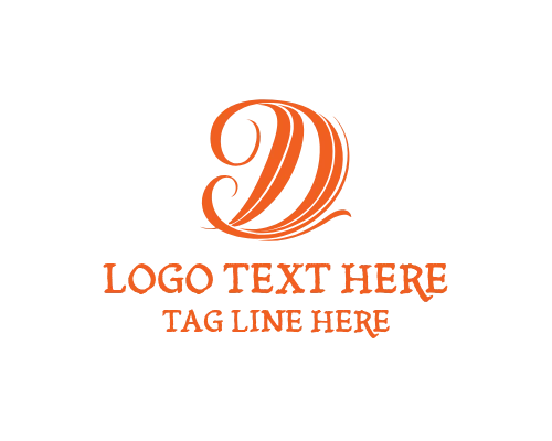 Clean Calligraphy letter D Logo