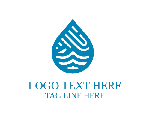 Clean Energy Linear Water Drop Logo