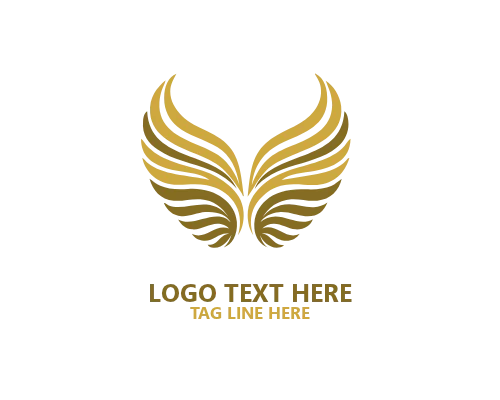  Clean Feather Angel Wings Logo