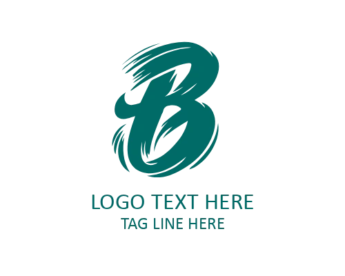 Clean Handwritten Brush Letter B Symbol Logo for Minimal Identity