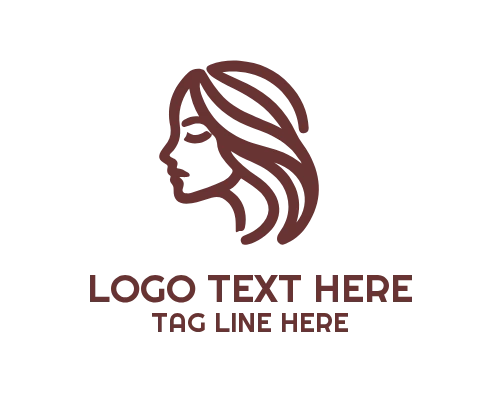 Clean Line Lady Face Logo