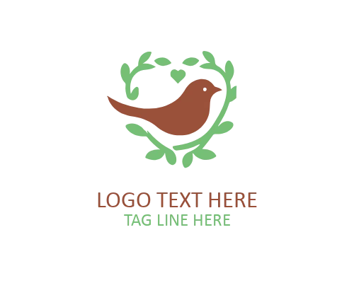 Clean Love Bird Icon Logo