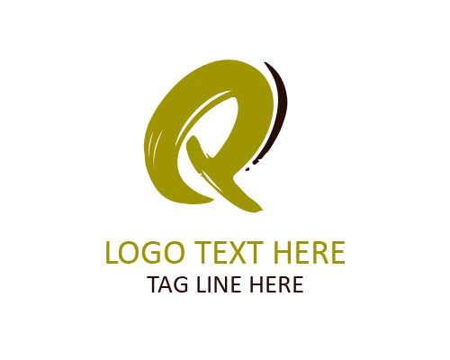 Clean Modern Brush Letter Q Logo for Minimal Branding