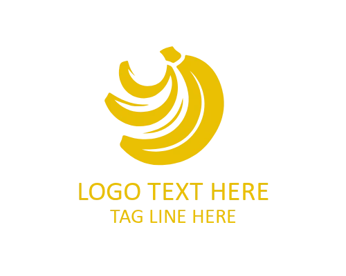 Clean Outline Banana Logo for Food and Grocery Branding